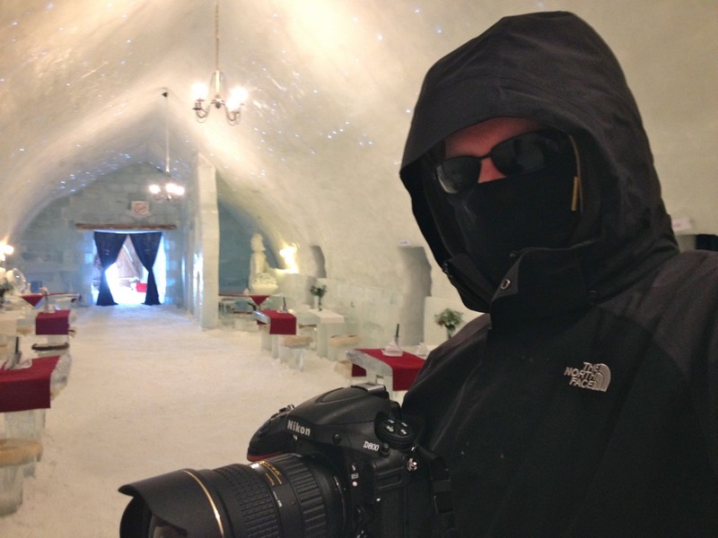 Inside the Hotel Of Ice was a constant -5, compared to the -22 windchill outside.